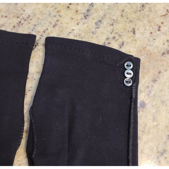 Vintage Womens Size XS-S 6 Black Cotton Formal 8" Short Gloves Button Accent - Picture 5 of 15